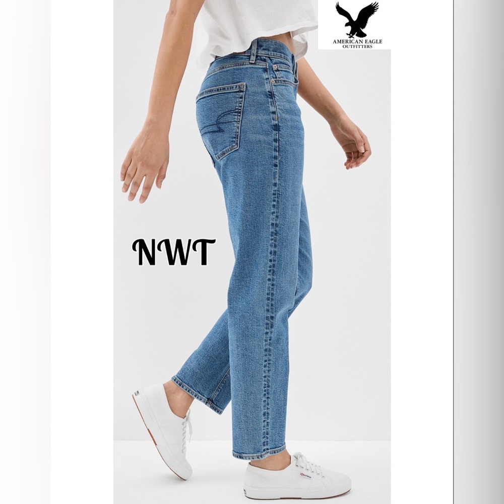 AE Womens Stretch '90s Straight Jean, NWT, Size 4P (4 Short)